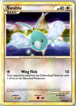 Pokemon Card - Swablu HGSS Triumphant 78/102 2010 Common Moderately Played - Image 1