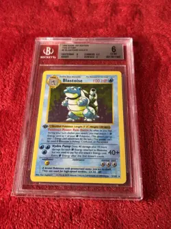 Beckett 6 1st Edition Shadowless Blastoise-base Set Pokemon Card Holy Grail! - Image 1