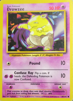 1999 Pokemon TCG - Drowzee - Base Set - Uncommon Card - 49/102 - Image 1