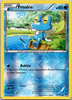 Froakie 38/122 Common BREAKpoint Pokemon Reverse Holo Near Mint - Image 1