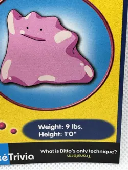LP Ditto #132 Burger King UNPERFORATED Poke Trivia Card 1999 Pokemon Clean! - Image 5