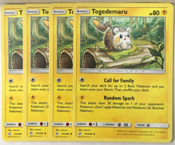 POKEMON 4X TOGEDEMARU 73/236 COSMIC ECLIPSE UNCOMMON NEAR MINT-PLAYSET - Image 1