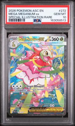 2026 POKEMON ASC EN-ASCENDED HEROES #272 MEGA MEGANIUM EX PSA 10 - Image 1