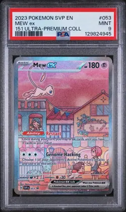 2023 POKEMON SVP EN-SV BLACK STAR PROMO 151 ULTRA-PREM COLL #053 MEW EX PSA 9 - Image 1