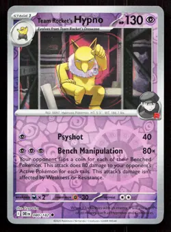 Team Rocket's Hypno 080/182 UC Reverse Holo Destined Rivals NM - Image 1