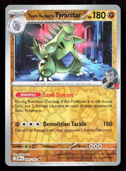 Team Rocket's Tyranitar 096/182 R Reverse Holo Destined Rivals NM - Image 1
