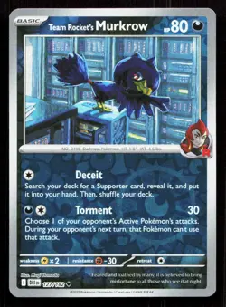 Team Rocket's Murkrow 127/182 UC Reverse Holo Destined Rivals NM - Image 1