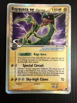 Pokemon Rayquaza ex Dragon Frontiers 97/101 Holo Delta Species HP/Damaged - Image 1