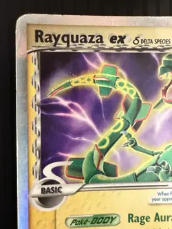 Pokemon Rayquaza ex Dragon Frontiers 97/101 Holo Delta Species HP/Damaged - Image 2