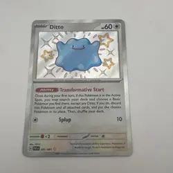 Pokemon TCG Ditto Baby Shiny 201/091 Sv: Paldean Fates PRINT ERROR - Image 1