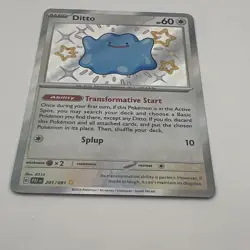 Pokemon TCG Ditto Baby Shiny 201/091 Sv: Paldean Fates PRINT ERROR - Image 3