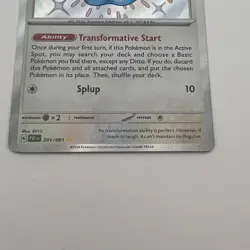 Pokemon TCG Ditto Baby Shiny 201/091 Sv: Paldean Fates PRINT ERROR - Image 4