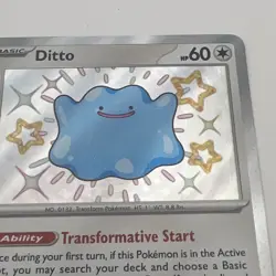Pokemon TCG Ditto Baby Shiny 201/091 Sv: Paldean Fates PRINT ERROR - Image 5