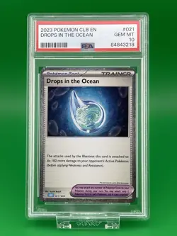 Pokemon Drops in the Ocean Trainer 021/034 TCG Classic Holo EN PSA 10 2023 - Image 1