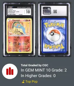 Cyndaquil CGC 10 POP 2! XY BREAKthrough Reverse Holo Tomokazu Komiya Art Pokemon - Image 3