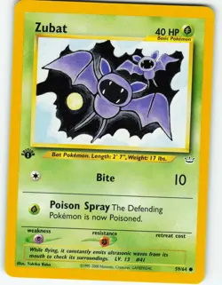 Zubat - 1st Edition - 59/64 Neo Revelation - Pokemon TCG - 2001 - Image 1