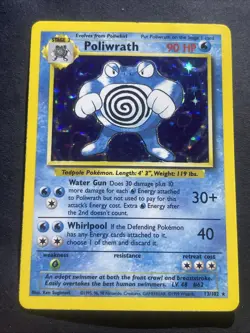 Poliwrath 13/102 Holo Holo Rare Base Set Pokemon Unlimited Holo hp - Image 1