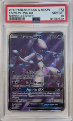 Pokemon TCG Mewtwo GX (Full Art) Shining Legends 72/73 Holo Full Art PSA 10 - Image 1