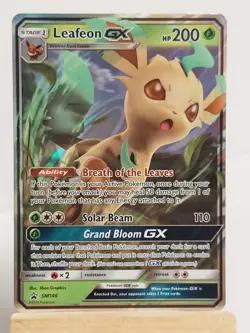 Pokemon TCG Sun & Moon Promos Leafeon GX SM146 Black Star Promo - Image 1