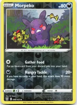 Morpeko 098/163 Uncommon Battle Styles Pokemon Reverse Holo Near Mint - Image 1