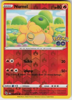 Numel (Peelable Ditto) 013/078 Common Pokemon GO Pokemon Reverse Holo Near Mint - Image 1