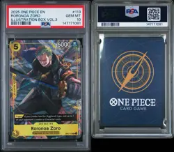 2025 ONE PIECE PROMOS #113 RORONOA ZORO ILLUSTRATION BOX VOL.3 PSA 10 - Image 3