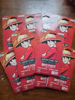 10x - One Piece TCG OP-13 Carrying On His Will Sleeved Booster Pack Lot English - Image 1