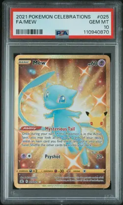 Pokemon Card - Mew 025/025 Celebrations 25th Anniversary Holo - PSA 10 - Image 1