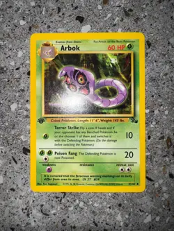 Pokemon TCG Cards 1st Edition Arbok 31/62 Fossil Uncommon EXC-NM - Image 3