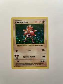 Hitmonchan 7/102 Shadowless Base Set Holo Rare Pokemon Card LP - Image 1