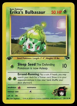 Pokemon Card - Erika's Bulbasaur Gym Challenge 39/132 1st Edition Uncommon - Image 1