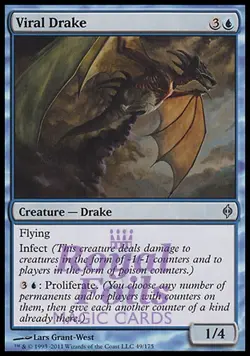 Viral Drake 1x FOIL NPH MTG New Phyrexia Uncommon MINT blue - Image 1