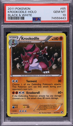 2011 POKEMON BLACK & WHITE #65 KROOKODILE HOLO PSA 10 GEM MINT - Image 1