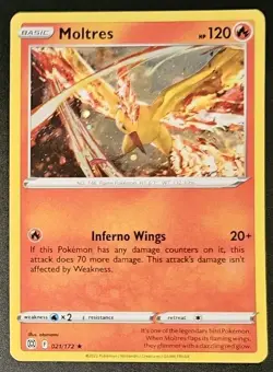 Moltres 021/172 2022 Pokemon Sword & Shield Brilliant Stars Cosmos Holo Rare - Image 1
