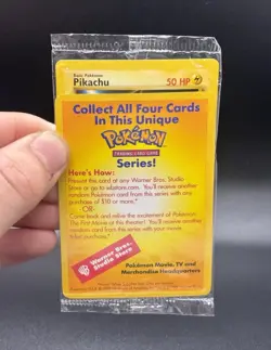 Sealed Pikachu #4 WB Movie Promo 1999 Pokemon WOTC Black Star Promo NEW MINT - Image 1