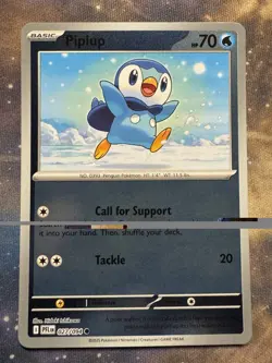 Pokemon TCG Piplup 027/094 Me02: Phantasmal Flames Reverse Holo - Image 1