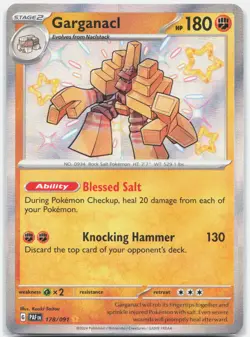 Garganacl 178/091 Shiny Rare Paldean Fates Pokemon Holo Near Mint - Image 1