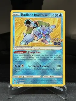 Radiant Blastoise 018/078 Pokemon GO Holo NM - Image 1