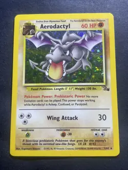 Wizards of the Coast Pokemon TCG Fossil Aerodactyl 1/62 Holo Rare Unlimited - Image 1