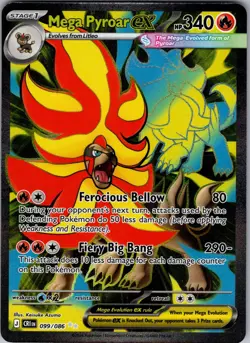 Mega Pyroar ex 099/086 Ultra Rare Chaos Rising Pokemon Holo Near Mint - Image 1