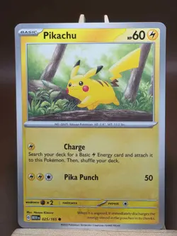 LP Pokemon TCG - Pikachu 025/165 Sv: Scarlet & Violet 151 Regular Common - Image 1
