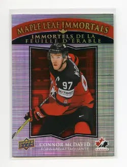 2025-26 UD Tim Hortons Team Canada Maple Leaf Immortals #ML-5 Connor McDavid - Image 1
