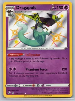 Dragapult SV062/SV122 Shiny Rare Shining Fates Shiny Vault Pokemon Near Mint - Image 1