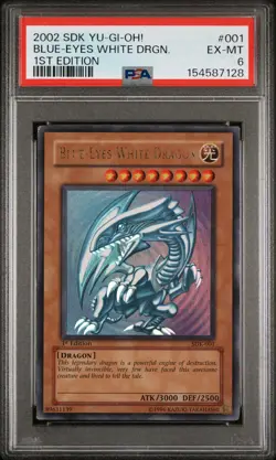 Yugioh! Blue-Eyes White Dragon Starter Deck Kaiba 1st Edition SDK-001 PSA 6 - Image 1