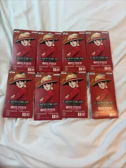 One Piece OP-13 Carrying On His Will Sleeved Booster Packs - Lot of 8 - SEALED - Image 1