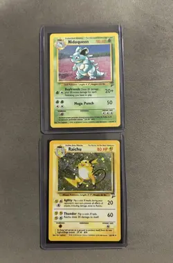 Base Set 2 Holo Rare Pokemon Cards. Clefable, Poliwrath, Nidoqueen, Raichu - Image 2