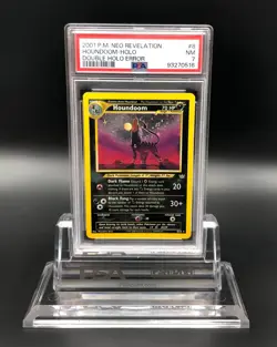 Pokemon Houndoom Double Holo Error Neo Revelation 8/64 PSA 7 Near Mint - Image 1