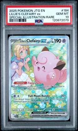 2025 Pokemon SIR#184 Lillie's Clefairy EX SIR PSA 10 Chaser/Mystery Pack - Image 1