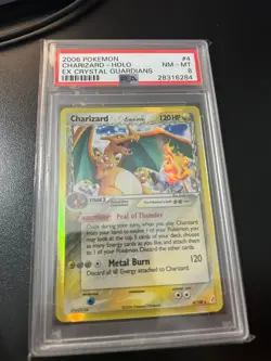 2006 POKEMON EX CRYSTAL GUARDIANS #4 CHARIZARD-HOLO CRYSTAL GUARDIANS PSA 8 - Image 1