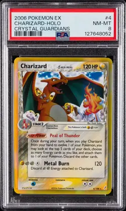 2006 POKEMON EX CRYSTAL GUARDIANS #4 CHARIZARD-HOLO PSA 8 - Image 1